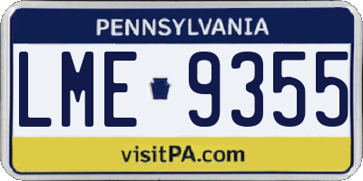 PA license plate LME9355