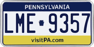 PA license plate LME9357