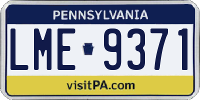 PA license plate LME9371
