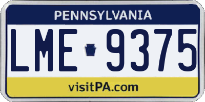 PA license plate LME9375