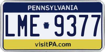 PA license plate LME9377