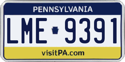 PA license plate LME9391