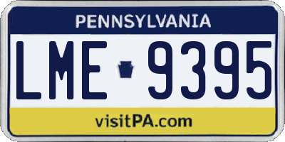PA license plate LME9395