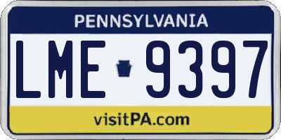 PA license plate LME9397