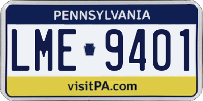 PA license plate LME9401