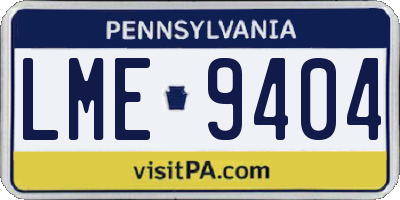 PA license plate LME9404