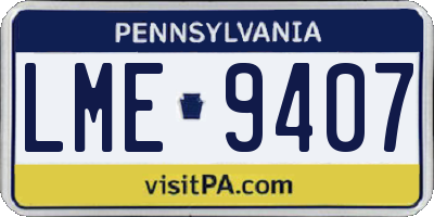 PA license plate LME9407