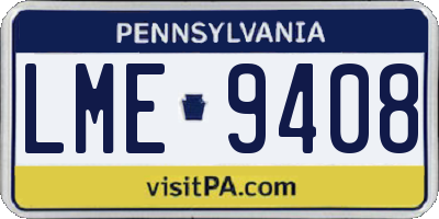 PA license plate LME9408