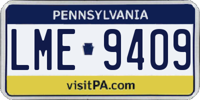 PA license plate LME9409