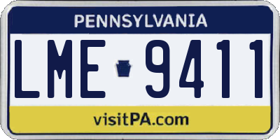 PA license plate LME9411