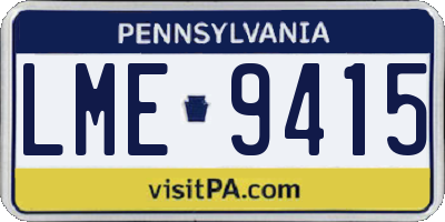 PA license plate LME9415