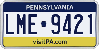 PA license plate LME9421