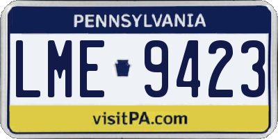 PA license plate LME9423