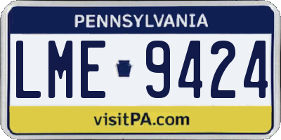 PA license plate LME9424
