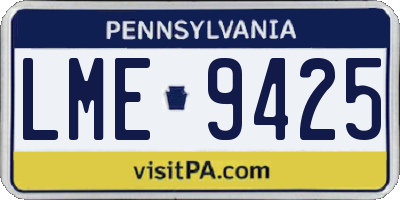 PA license plate LME9425