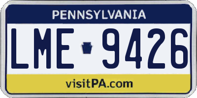 PA license plate LME9426