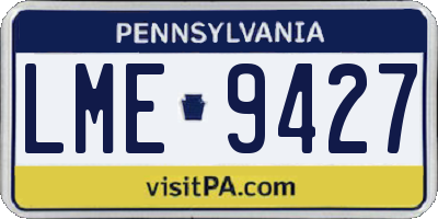 PA license plate LME9427