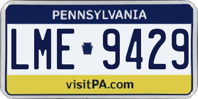 PA license plate LME9429