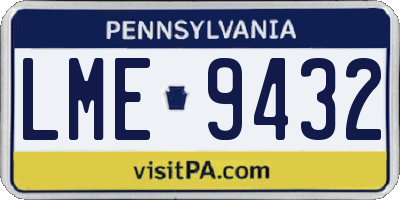 PA license plate LME9432