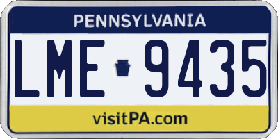 PA license plate LME9435