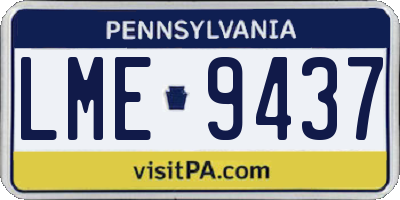 PA license plate LME9437