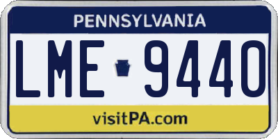 PA license plate LME9440
