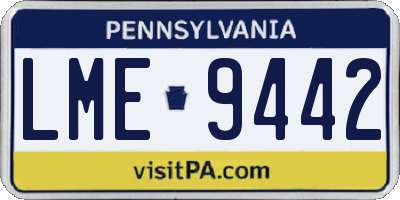 PA license plate LME9442