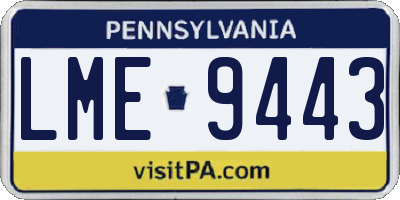 PA license plate LME9443