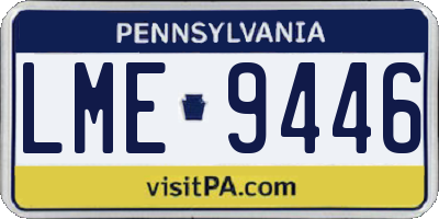 PA license plate LME9446