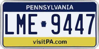 PA license plate LME9447