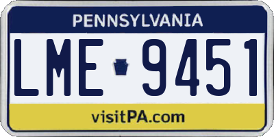 PA license plate LME9451