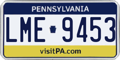 PA license plate LME9453