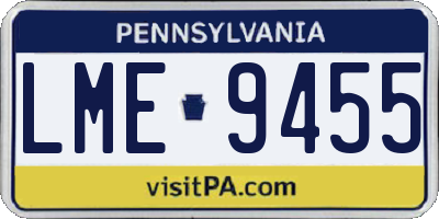PA license plate LME9455