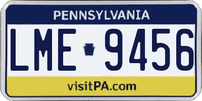 PA license plate LME9456