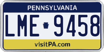 PA license plate LME9458