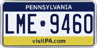 PA license plate LME9460