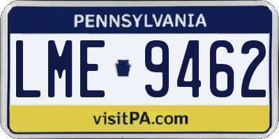 PA license plate LME9462