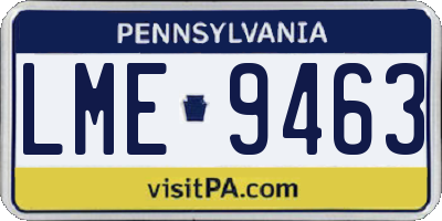 PA license plate LME9463