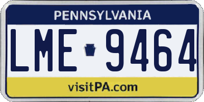 PA license plate LME9464
