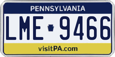 PA license plate LME9466