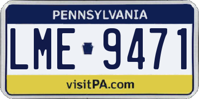 PA license plate LME9471