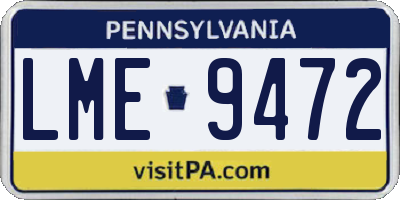 PA license plate LME9472