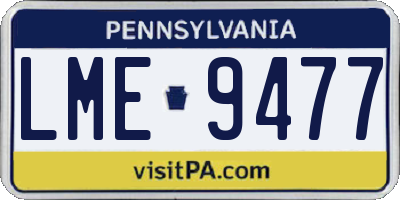 PA license plate LME9477