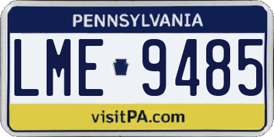PA license plate LME9485