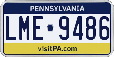 PA license plate LME9486