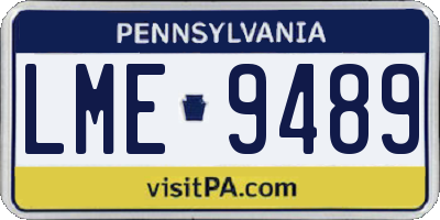 PA license plate LME9489