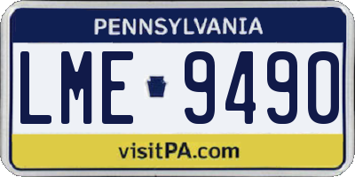 PA license plate LME9490