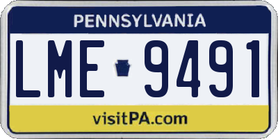 PA license plate LME9491