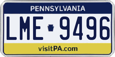 PA license plate LME9496