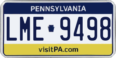 PA license plate LME9498
